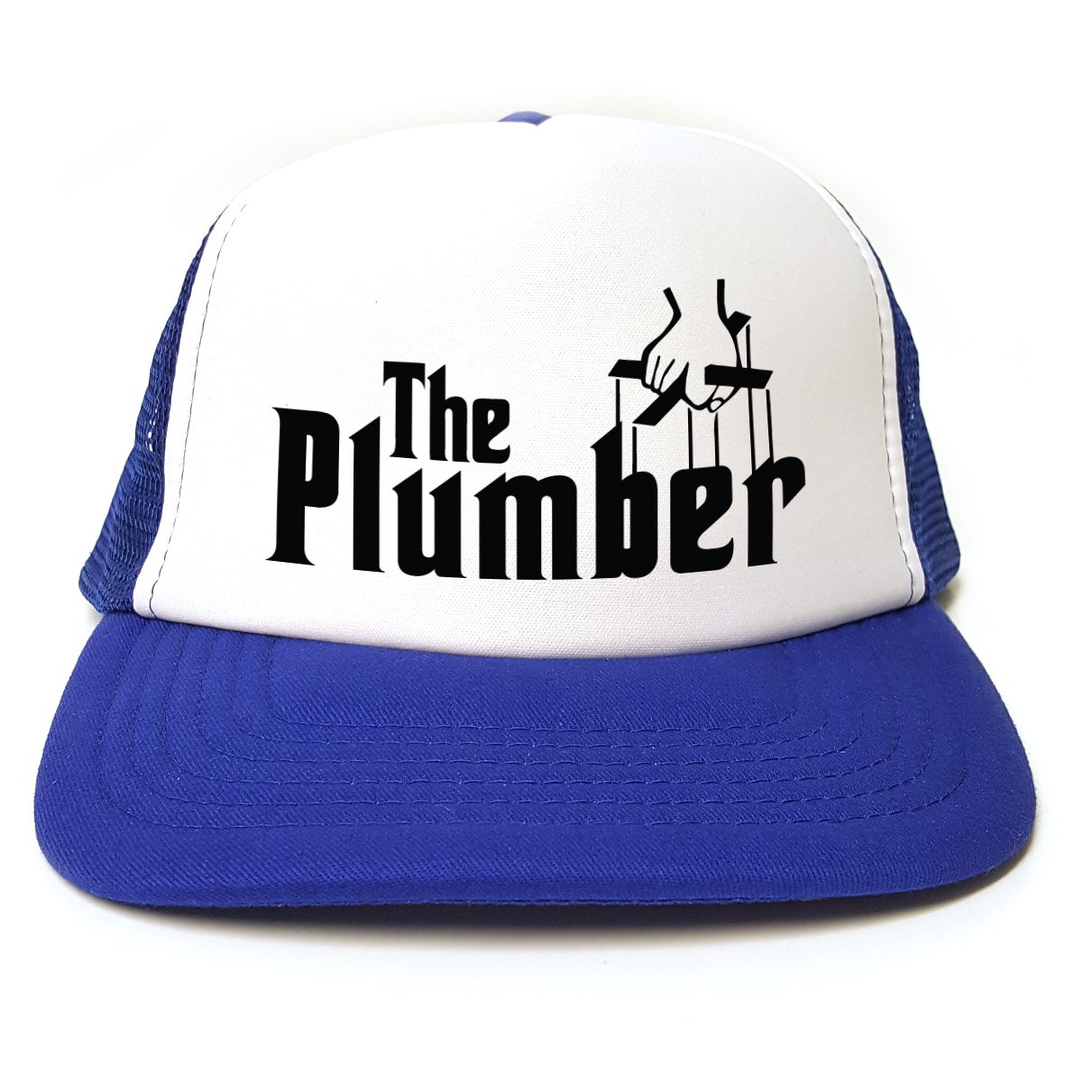 Rocket Fuel 'The Plumber' Funny Printed Trucker Cap - Royal Blue