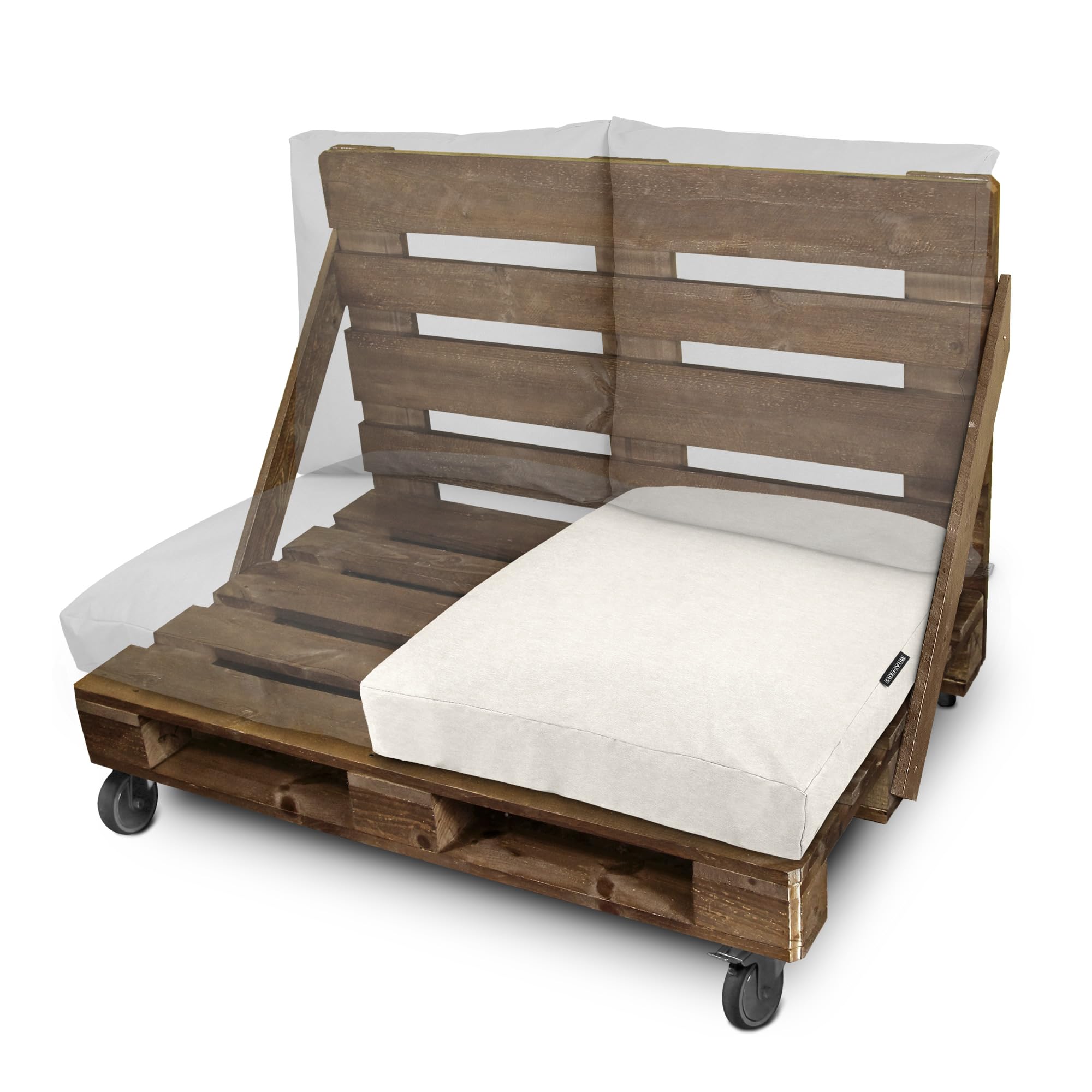 HAPPERS Cojín de Suelo Naylim Mate Impermeable Multiusos para Exterior, Banco y Palets - Comodidad y Versatilidad en un sólo Cojín Crudo 60x80