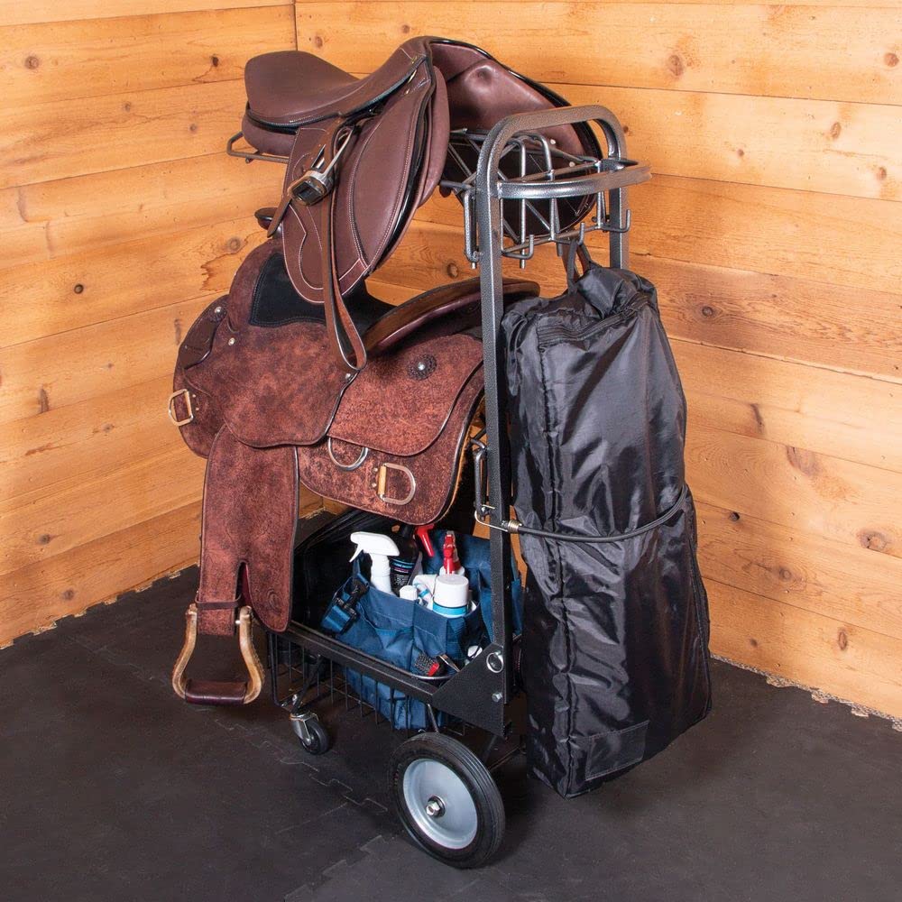 EASY-UP Pro Series Saddle & Tack Cart | Holds English & Western Saddles | Ample Storage | Easy Transport & Storage | Durable Construction | 7-Year Warranty