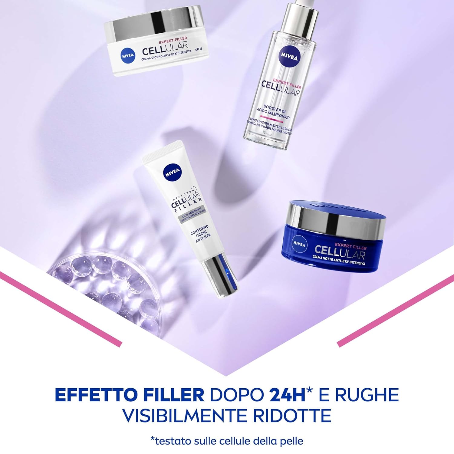 NIVEA Cellular Expert Filler Hyaluronic Replumping Serum – Lightweight Hydrating Facial Serum with Pure Micro-Hyaluronic Acid & Glycerin for Smooth, Radiant, Healthy-Looking Skin, 30 ml
