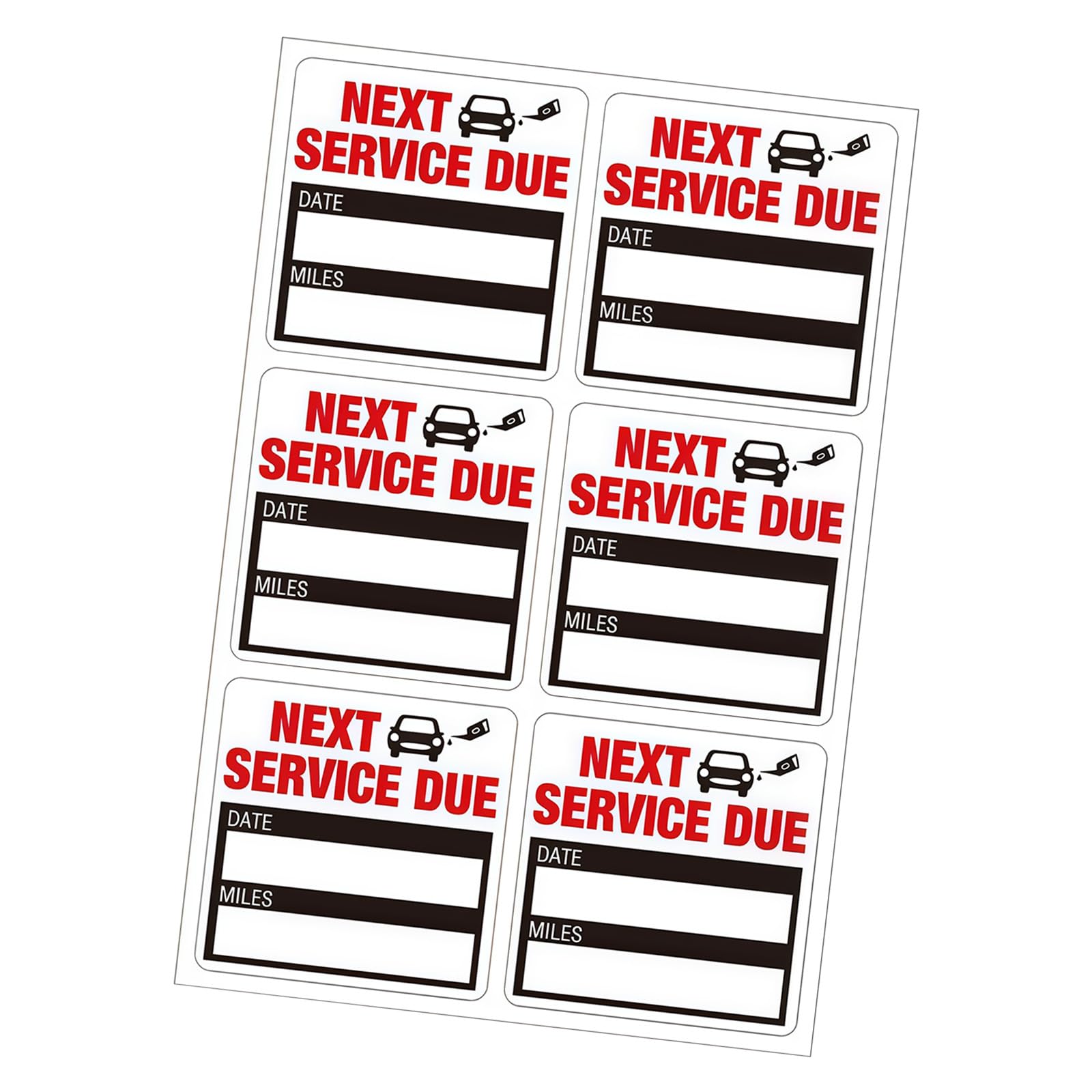 6Pcs Static Oil Change Stickers Not Residues Removable Decals Vehicle Maintenance Stickers for Windshield Not Adhesive Oil Replacement Records