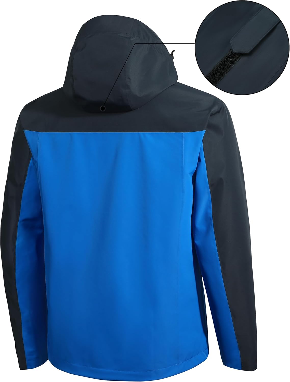 Pioneer Camp Mens Rain Jacket Waterproof Shell Jacket Hooded Lightweight Rain Coat for Outdoor Hiking 4 Pockets Windbreaker - Image 2