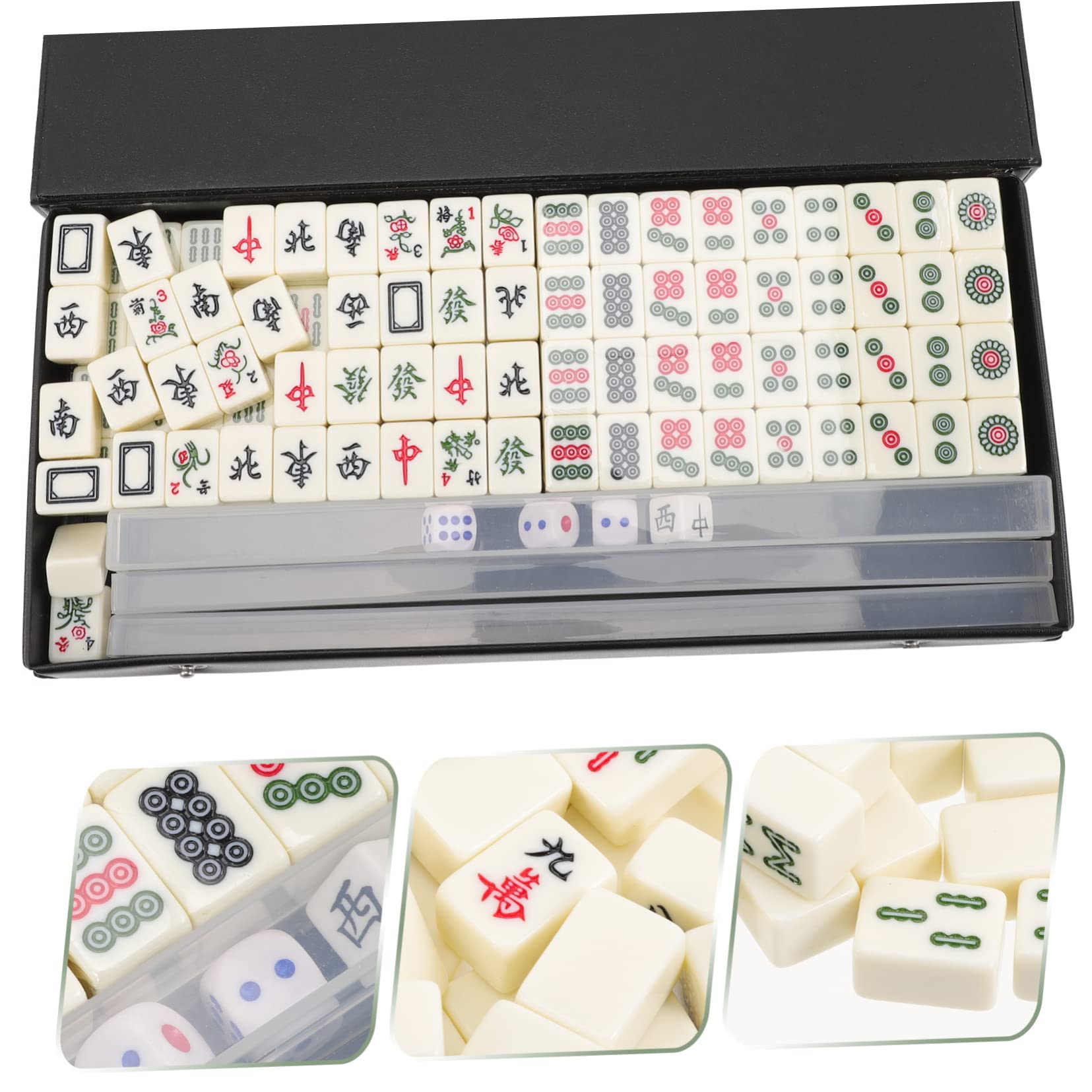 Mini Jeu de Mahjong Chinois 2,0cm en Acrylique, 1 Set Portable