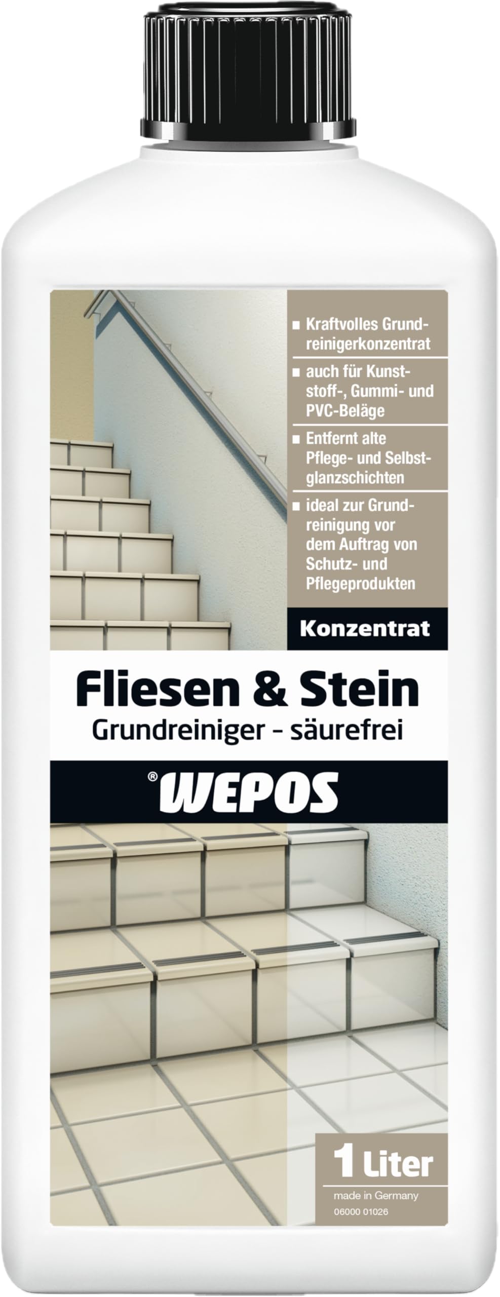 Wepos Fliesen- und Steingrundreiniger, 1 Liter