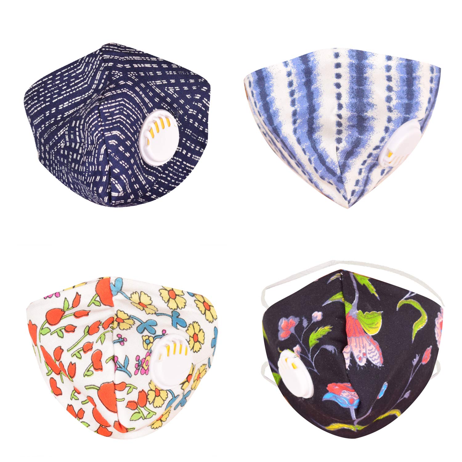 Glammore Cotton Unisex Anti-Pollution Reusable Cloth Face Mask with Valve, Free Size, Pack of 4 (B089449Y2N) Amazon Price History, Amazon Price Tracker