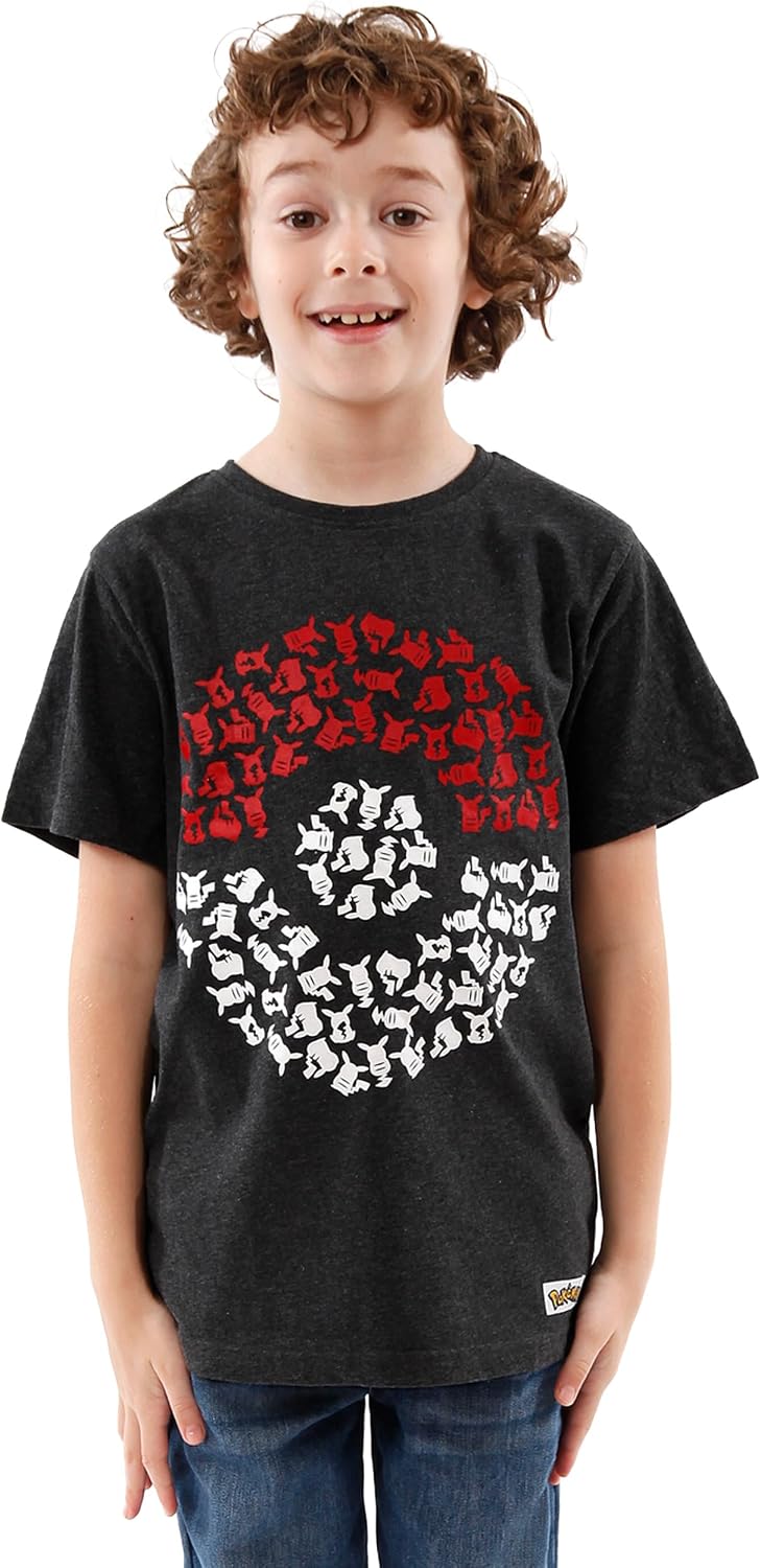 Pokémon T-Shirt | Boys Pikachu T Shirt | Pokeball Boys Tshirt | Official Pikachu Merchandise