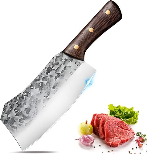 ZENG Cuchillo de carnicero para carne, cuchillo de carnicero, cuchillo de cocina resistente, cuchillo de cocina de acero inoxidable para cortar