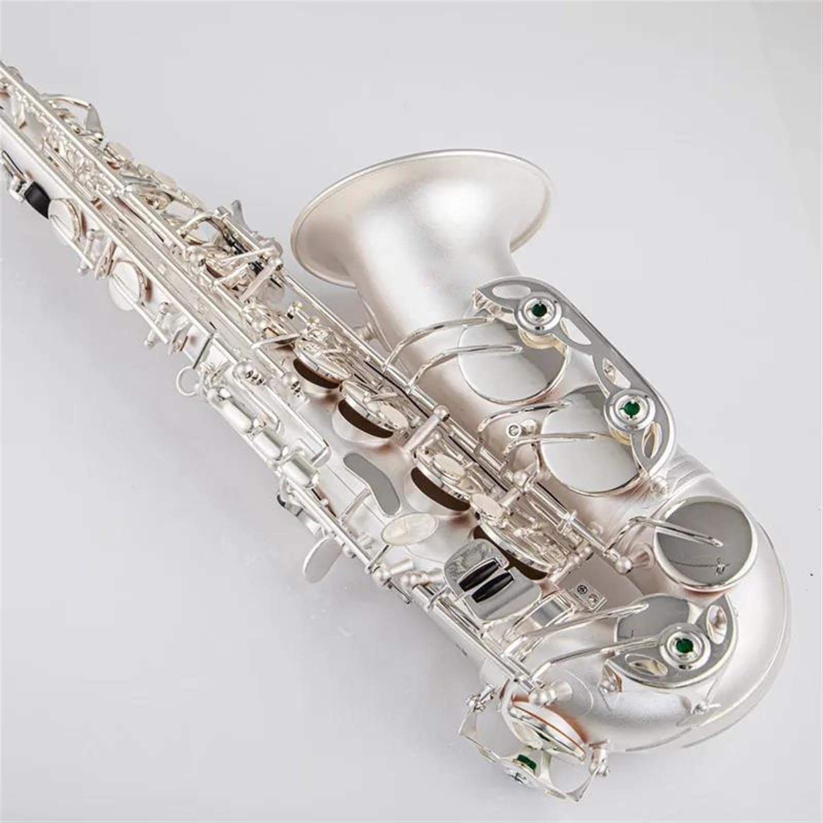 Sassofono Contralto per Studenti, accordatura in Mi bemolle, Sassofono in Ottone Placcato Argento, Strumento Musicale con Custodia in Nylon, bocchino, Grigio Chiaro, Grigio ch,Light Grey