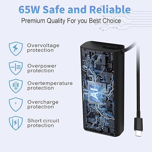 Miniatura 2 de New 65W USB C Laptop Charger for Dell Laptop Charger,Dell USB C Charger for Dell Latitude 3340 3440 3540 5420 5430 5440 5520 7430 7420 7440,XPS 13