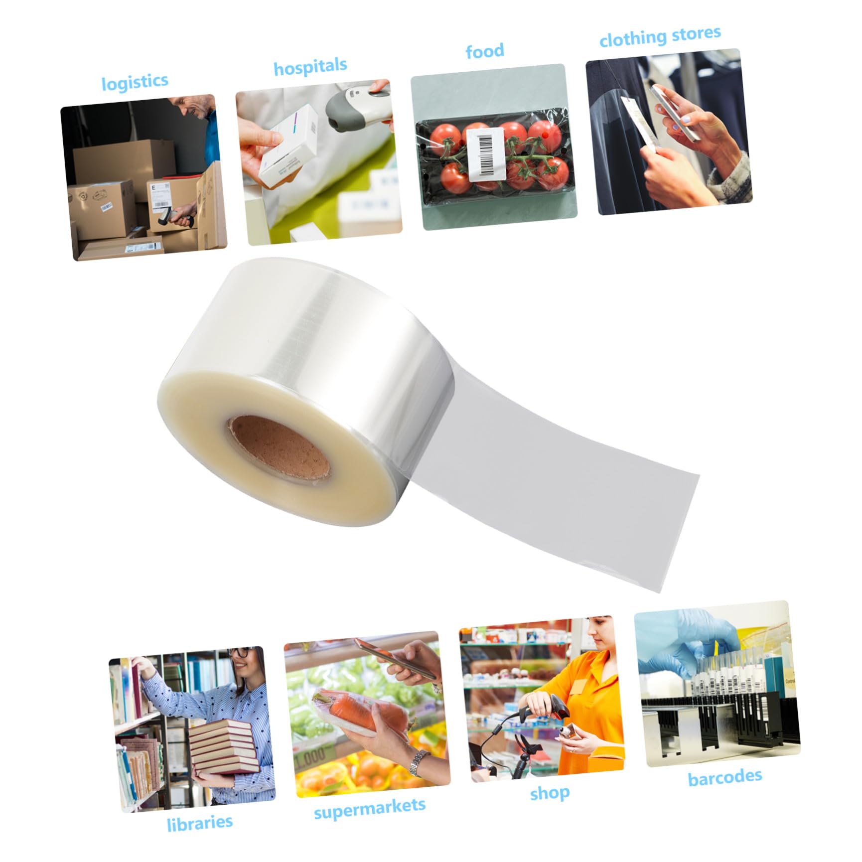 Beavorty 500 Etichette Adesive Trasparenti in Pvc Rettangolari 52x103 Mm Protezione per Codici a Barre Biblioteca e Ufficio, Adesivi Protettivi Permanenti Antiabrasione per Libri