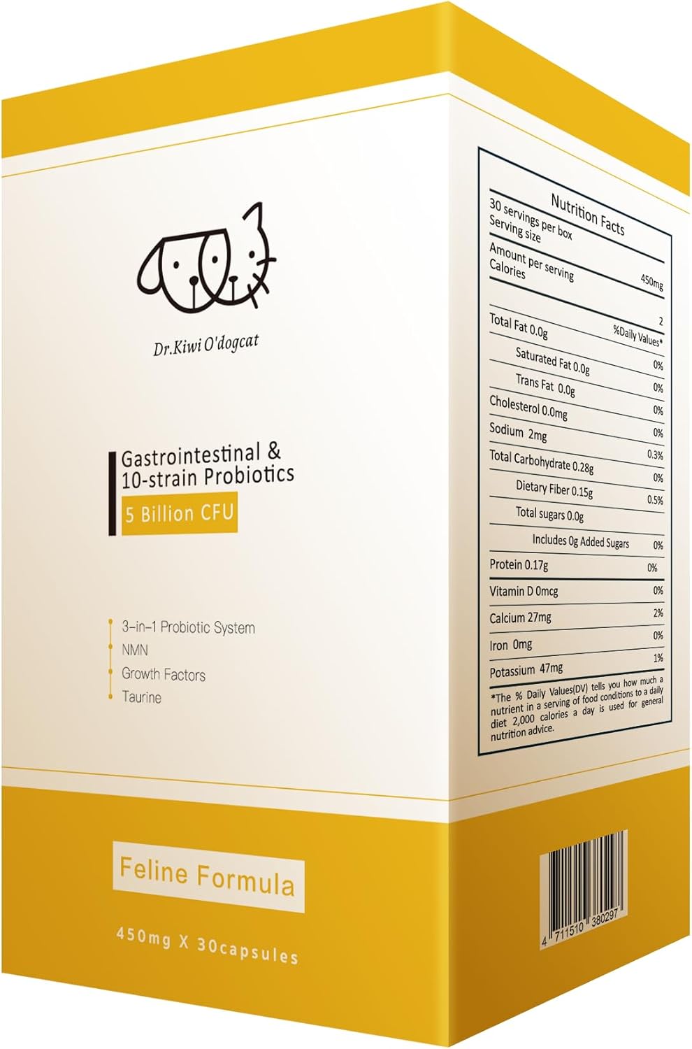 Dr. Kiwi O’dogcat Probiotics for Cats | Support Gut Health, Diarrhea, Digestive Health & Seasonal Allergies