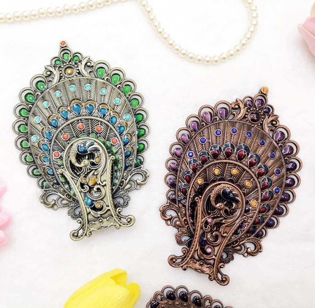 Vintage Hand Mirror,Hand Held Mirrors, Dressing Table Vintage Mirror Comb Set - Metal and Shiny Stones Makeup Vanity Table