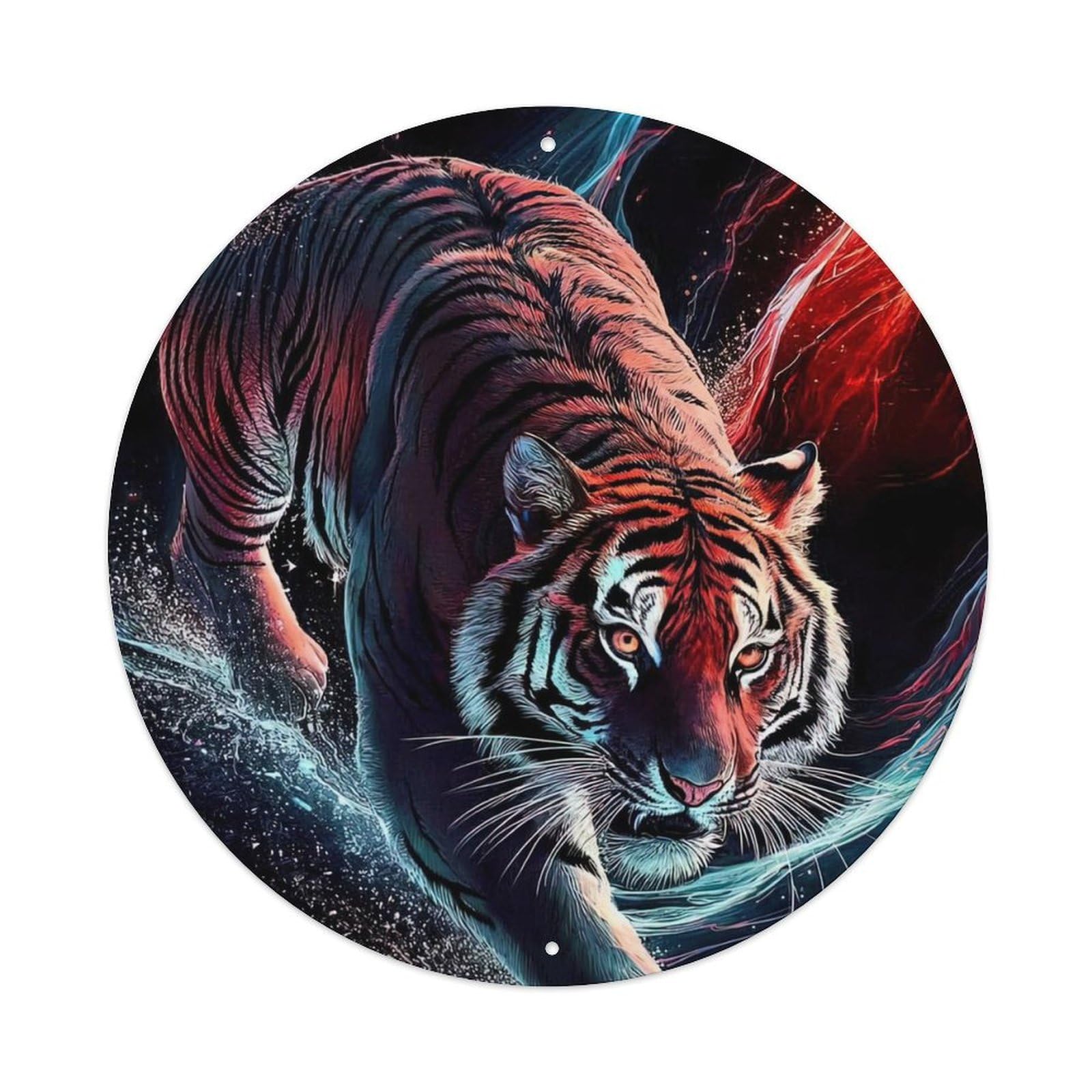 Animal Tiger by The River Metal Tin Sign