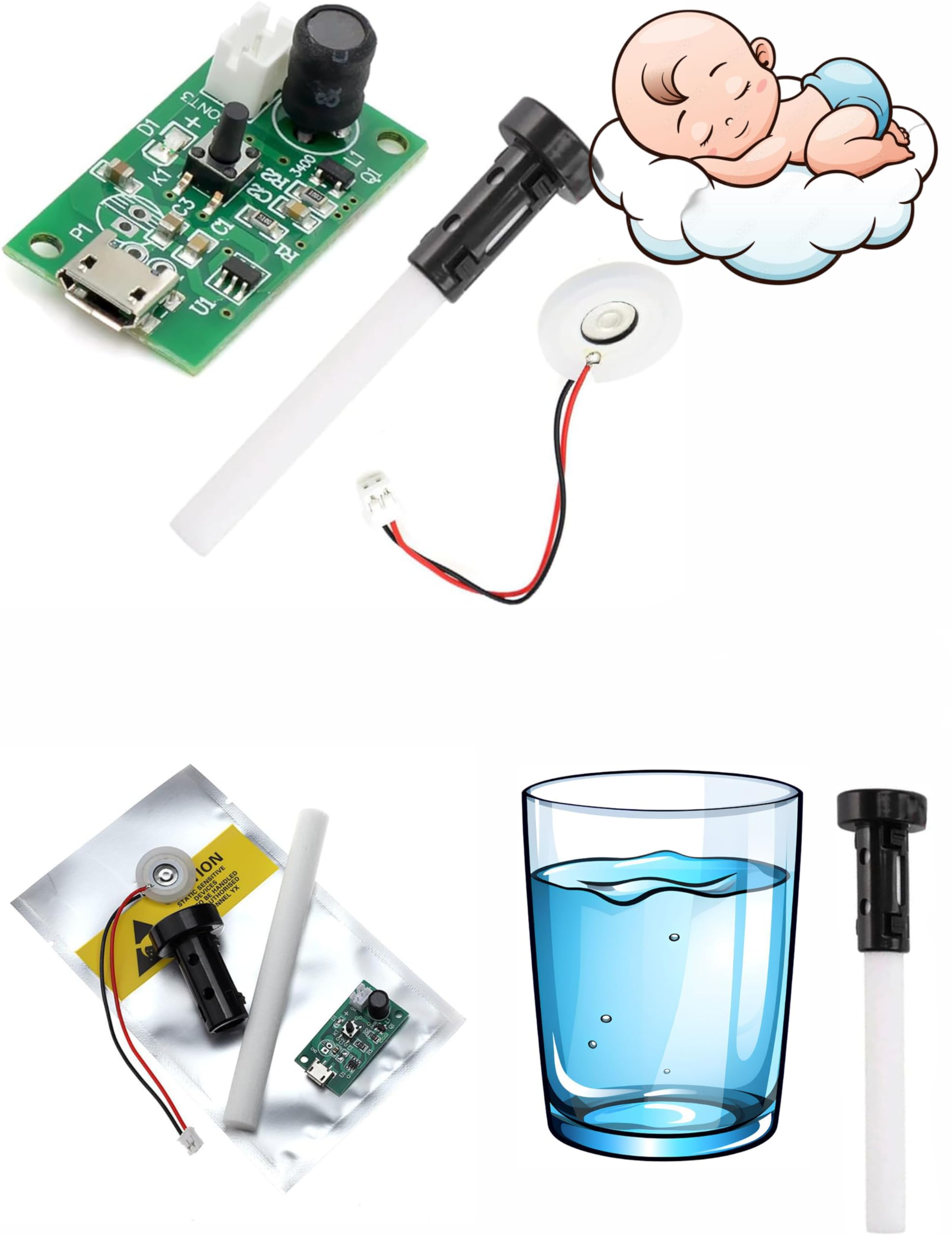 Mini Air Humidifier DIY Kit with USB Mist Maker, Ultrasonic Piezoelectric Fogger, Adjustable Timing, Whisper Quiet-image-48