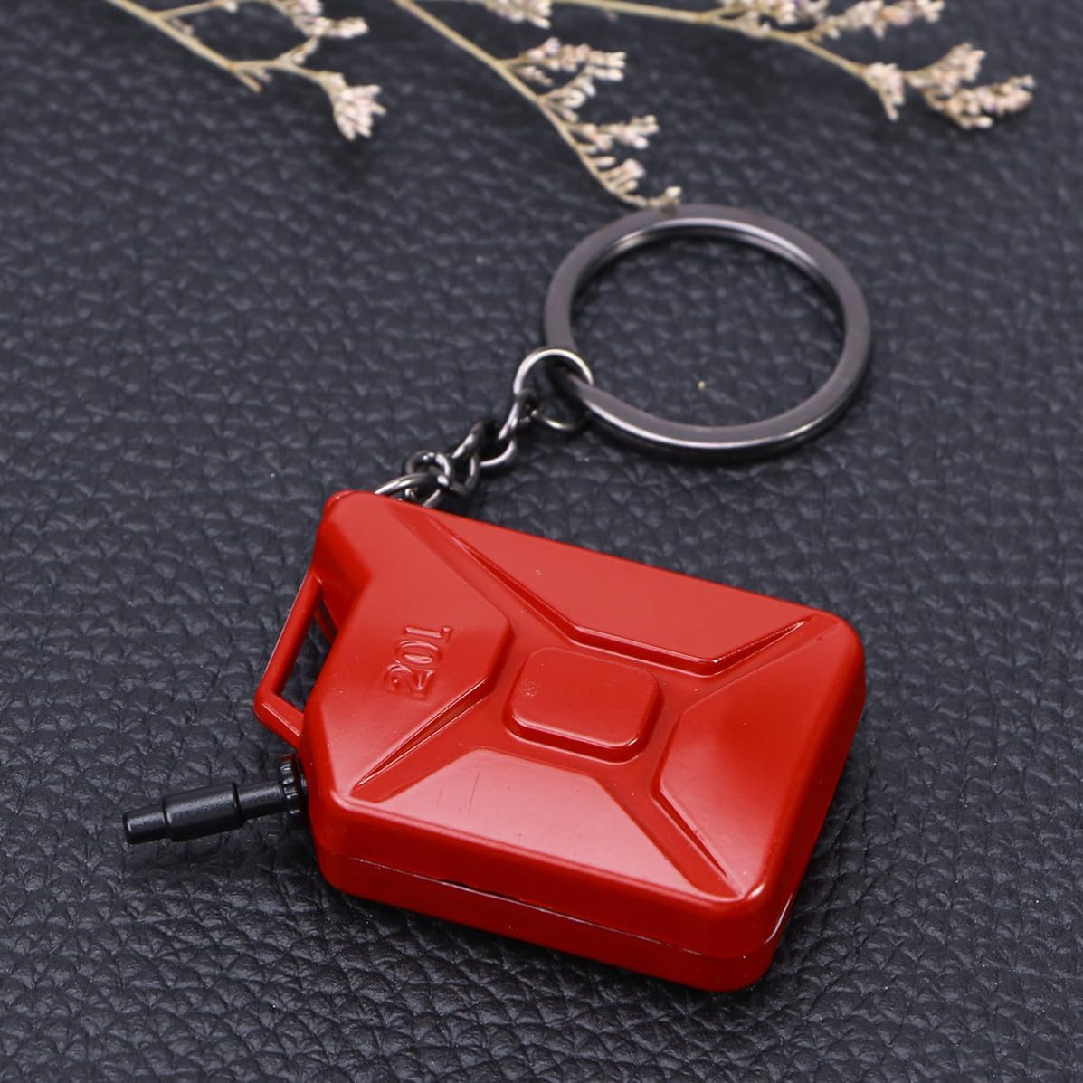 Red Oil Tank Metal Keychain Creative Car Decoration for Bag image 4