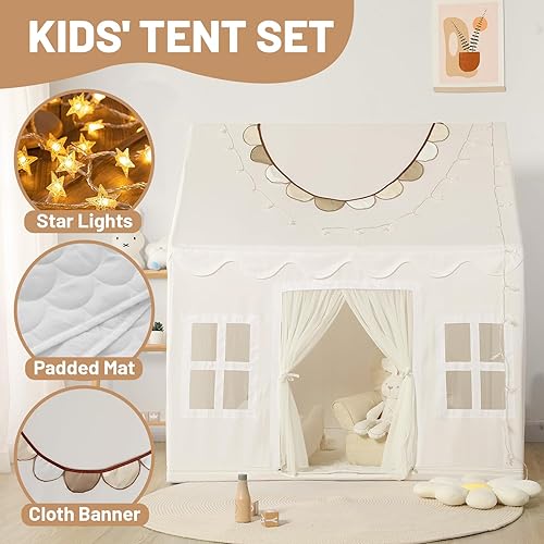 Miniatura 8 de Wilwolfer Tienda de campaña para niños en interiores, tienda de campaña para niños pequeños, tienda de campaña grande para niños, casa de juguetes,