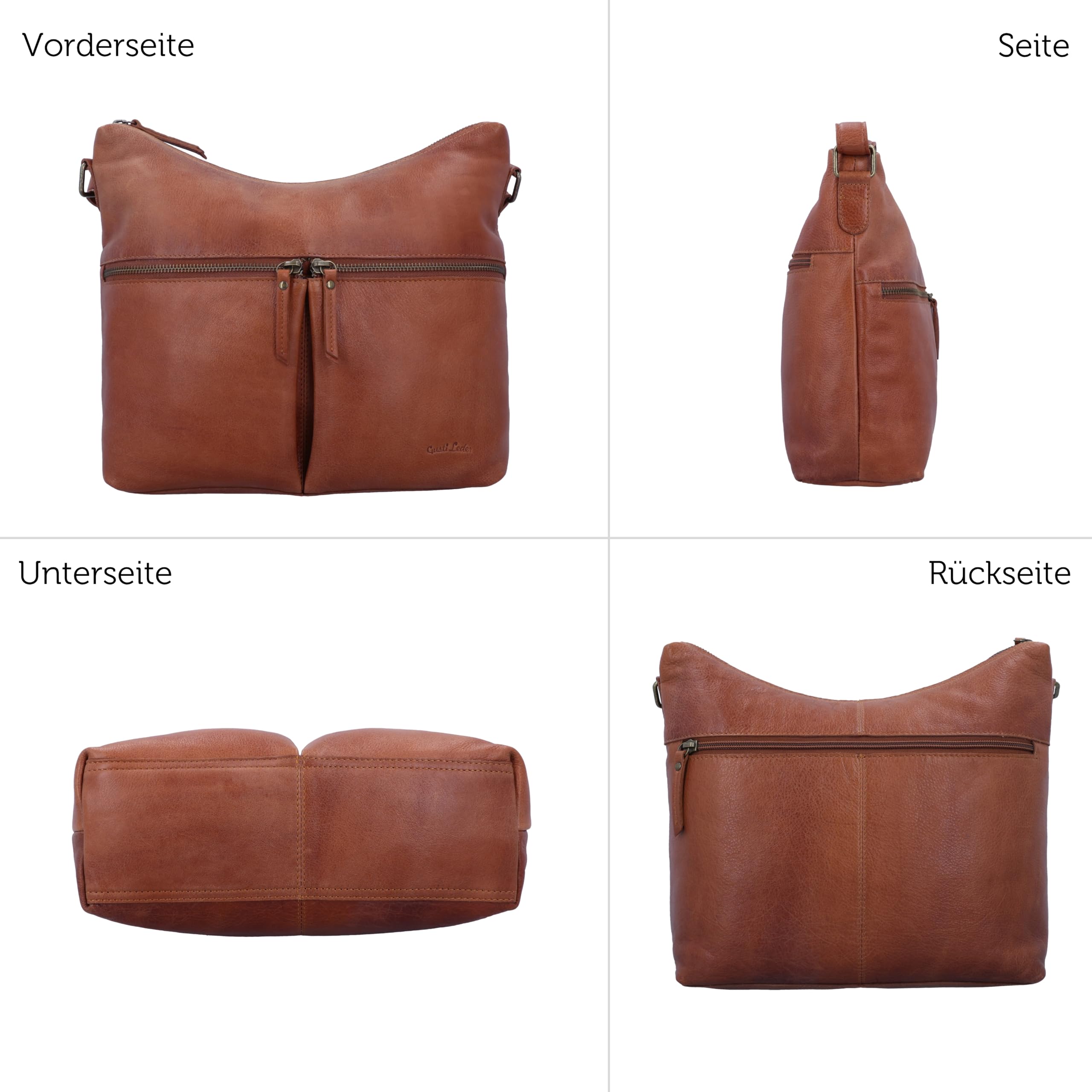 Gusti Leder Handtasche Elice - Handtasche mit mehreren Innenfächern