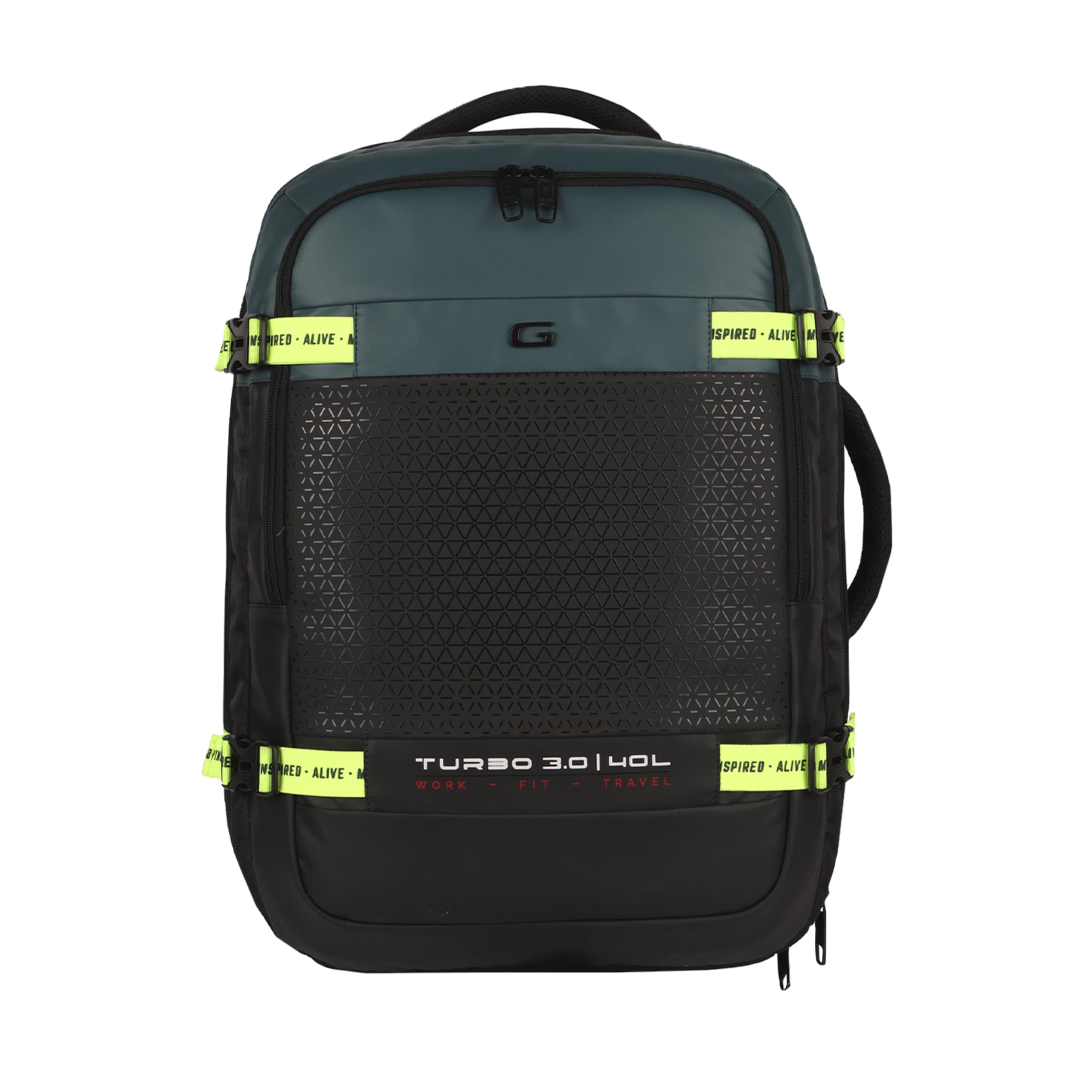 gear Turbo 3 19"/40L Anti Theft Large Water Resistant Laptop Backpack with Raincover/Laptop backpack/Casual Backpack/Daypack/Travel Backpack/College Bag For Men/Women(Black-Teal)-picture-44