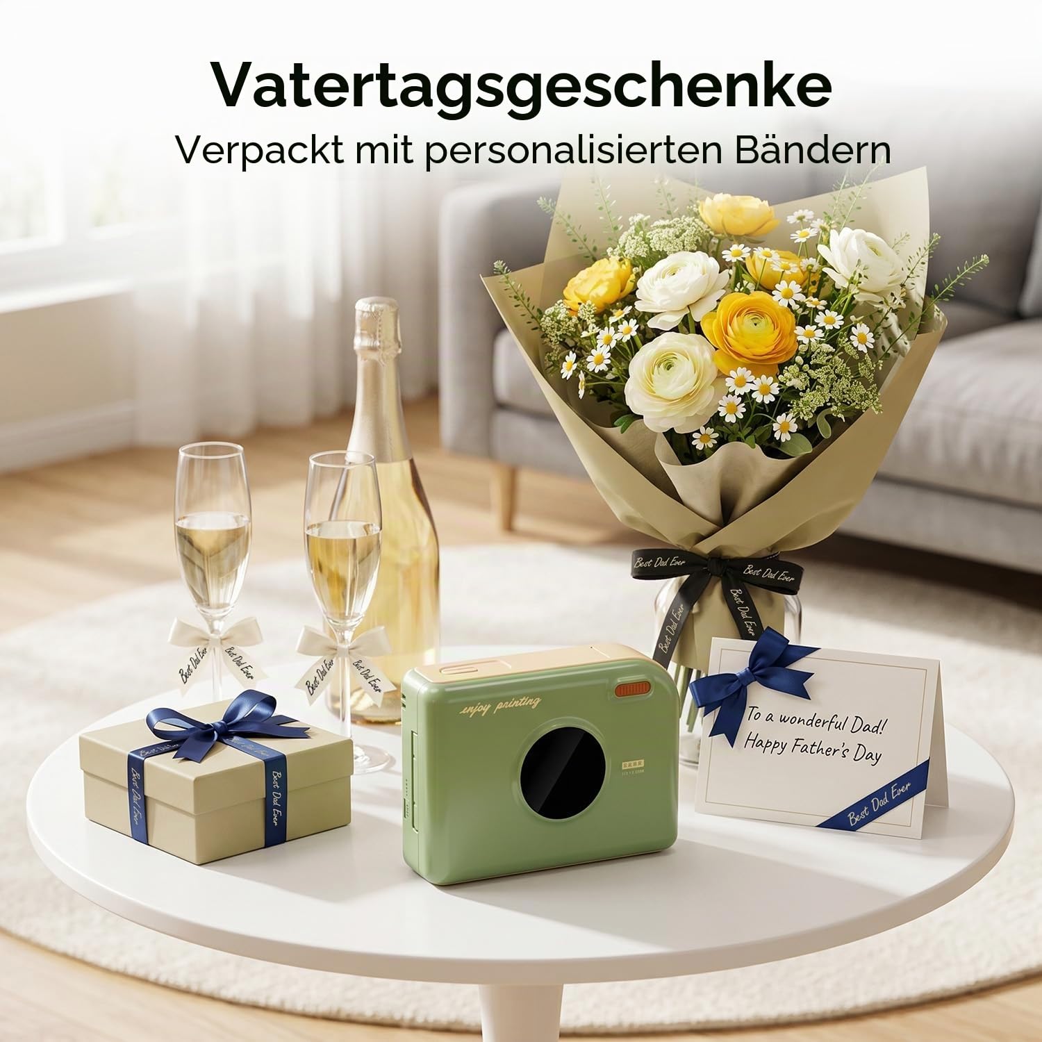 Phomemo A30 Etikettendrucker, Tragbares Beschriftungsgerät Bluetooth, Etikettiergerät Selbstklebend Kompatibel with 4 Etikettenband, Thermotransfer-Satin drucker für Zuhause, Vintage Grün