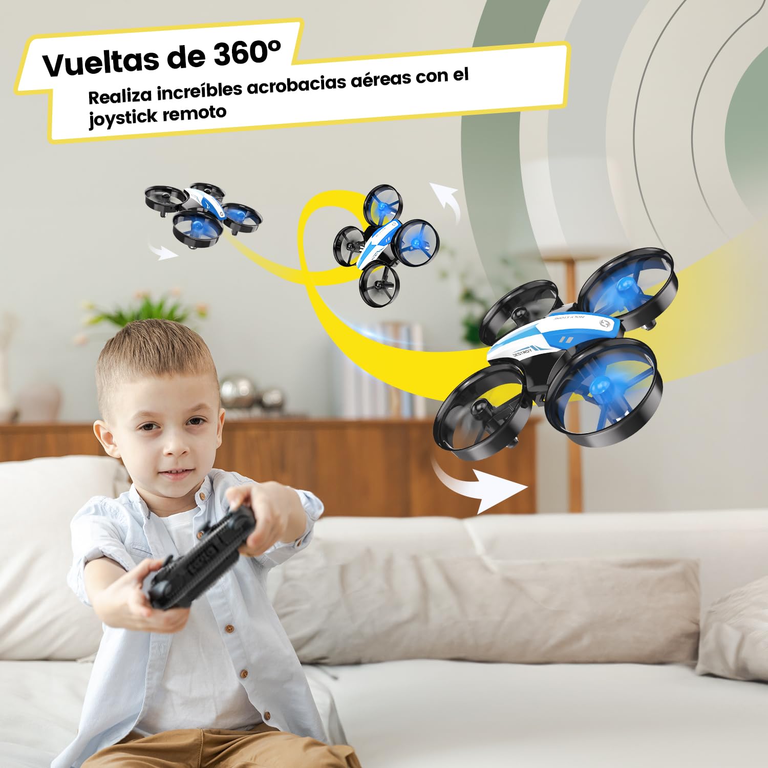 Holy Stone HS210 Mini Drone para Niños y Principiantes RC Nano Quadcopter con Auto Hovering, 3D Flip, 3 Baterías, Azul