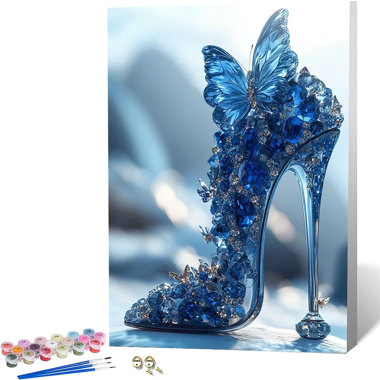 Malen Nach Zahlen High Heel Malen Nach Zahlen Erwachsene, Paint by Numbers Schmetterling Paint by Numbers Adult Leinwand Ölgemälde Set mit Pinsel und Acrylfarben, Zimmer Deko 100 x 135 cm -zjn2604N2
