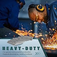 Vista 10 de 20 bases de placa de acero A36 laminadas en caliente con 4 agujeros de 3/8 pulgadas de diámetro, hoja de metal soldable de 3/16 pulgadas de grosor