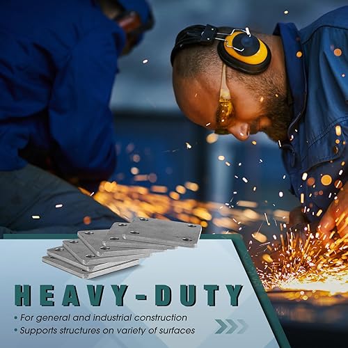 Miniatura 10 de 20 bases de placa de acero A36 laminadas en caliente con 4 agujeros de 38 pulgadas de diámetro, placa de metal soldable de 316 pulgadas de grosor