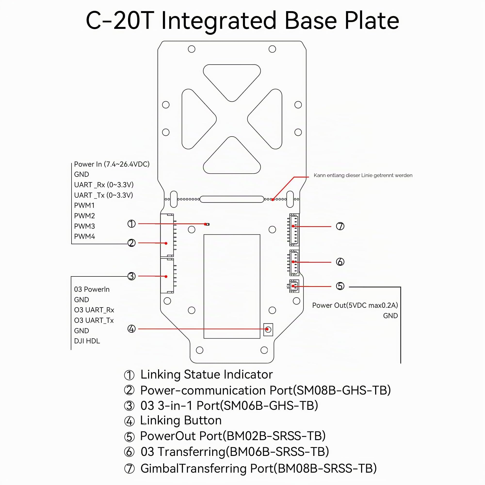 C-20T FPV Kamera-Gimbal-Halterungs-Kit mit FPV-Kopf-Tracking-Sender und Empfänger, Kühlventilator, Antennenhalterung, kompatibel mit DJI-O3, Walksnail Avatar, Moonlight RunCam Link, für ferngesteuerte