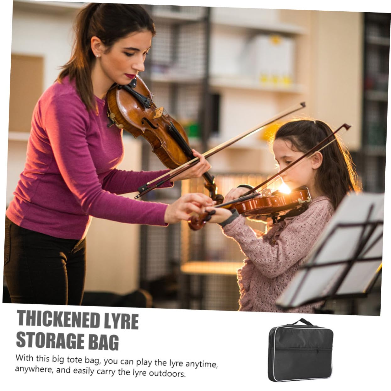 ULTECHNOVO Instrumententasche und Professionelle aus Polyester Lyra Druckverteilend Faltbar Rechteckige Aufbewahrungstasche Weiß und Modisch Schlicht für Lyra für Outdoor Einsatz