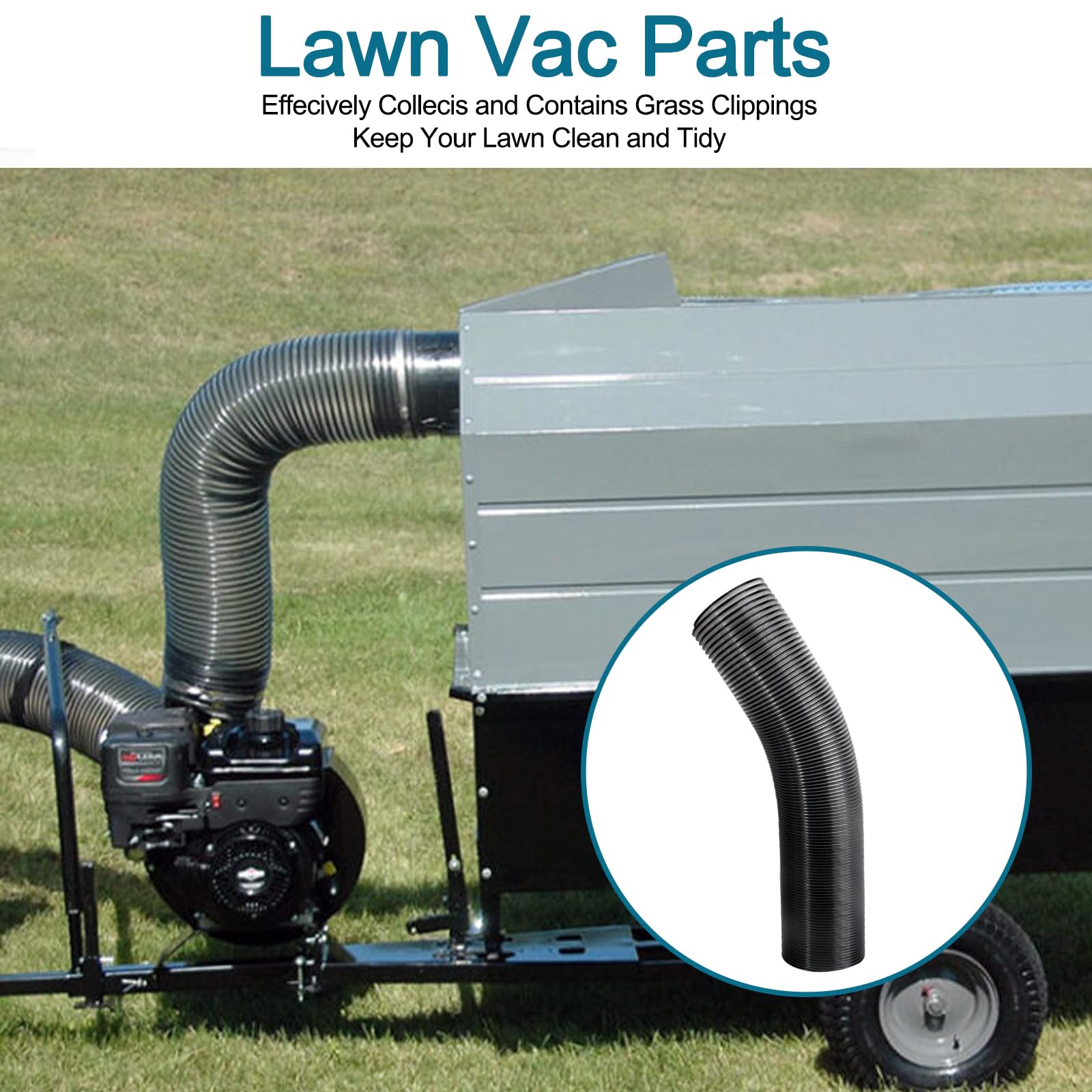 Manguera de vacío de 8 hojas, manguera de vacío de 8 pulgadas para manguera de vacío DR Leaf | Compatible con la mayoría de marcas Agri-Fab DR Trac Vac Cyclone