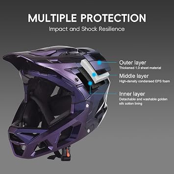 Mountain Bike Helmet Men Full Face Lightweight Breathable Rough Terrain Helmet for Outdoor Adventures