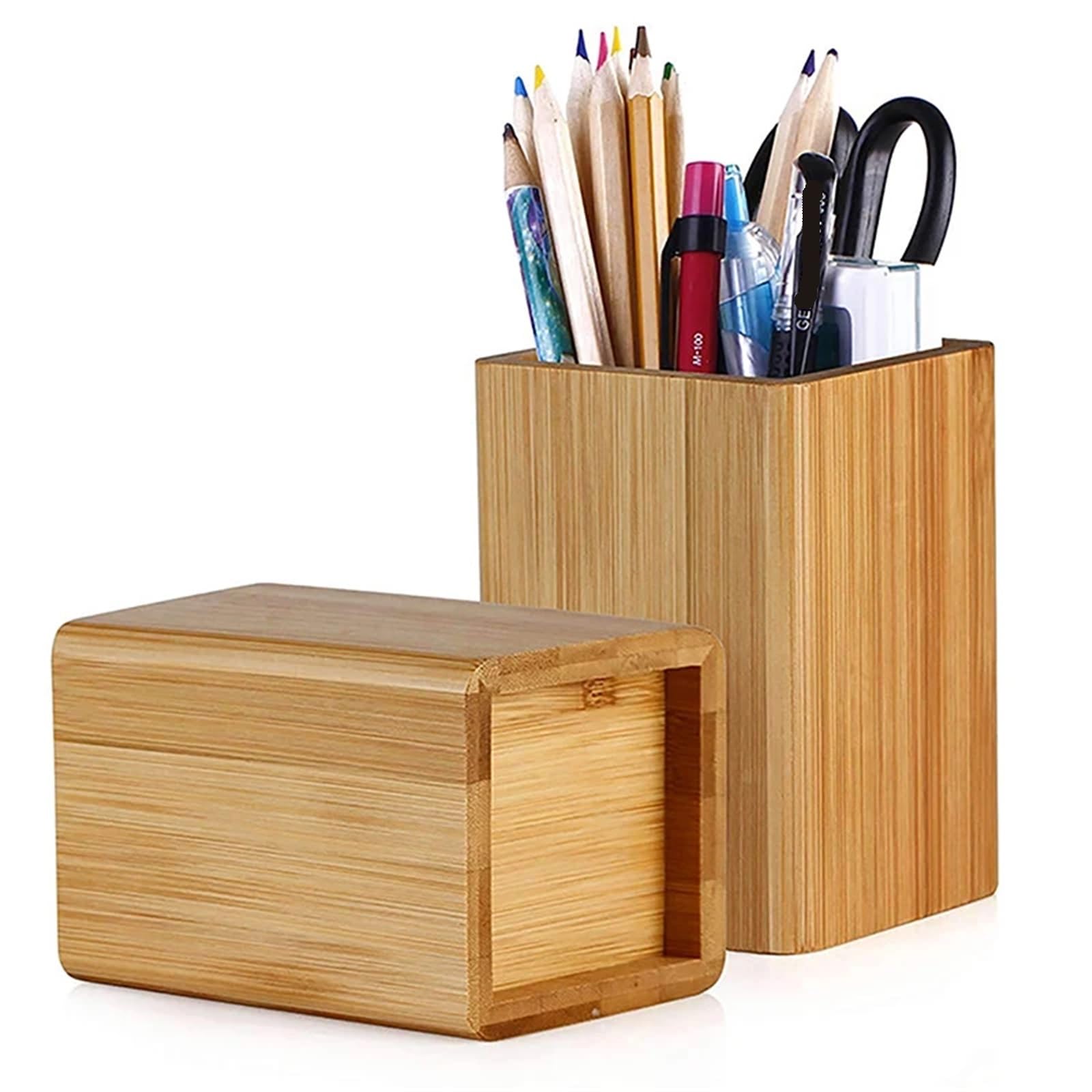 LPACXBYD Bamboo Pen Holder Bamboo And Wood Pen Holder Desktop Stationery Storage Box Office Supplies Multifunctional Pencil Barrel