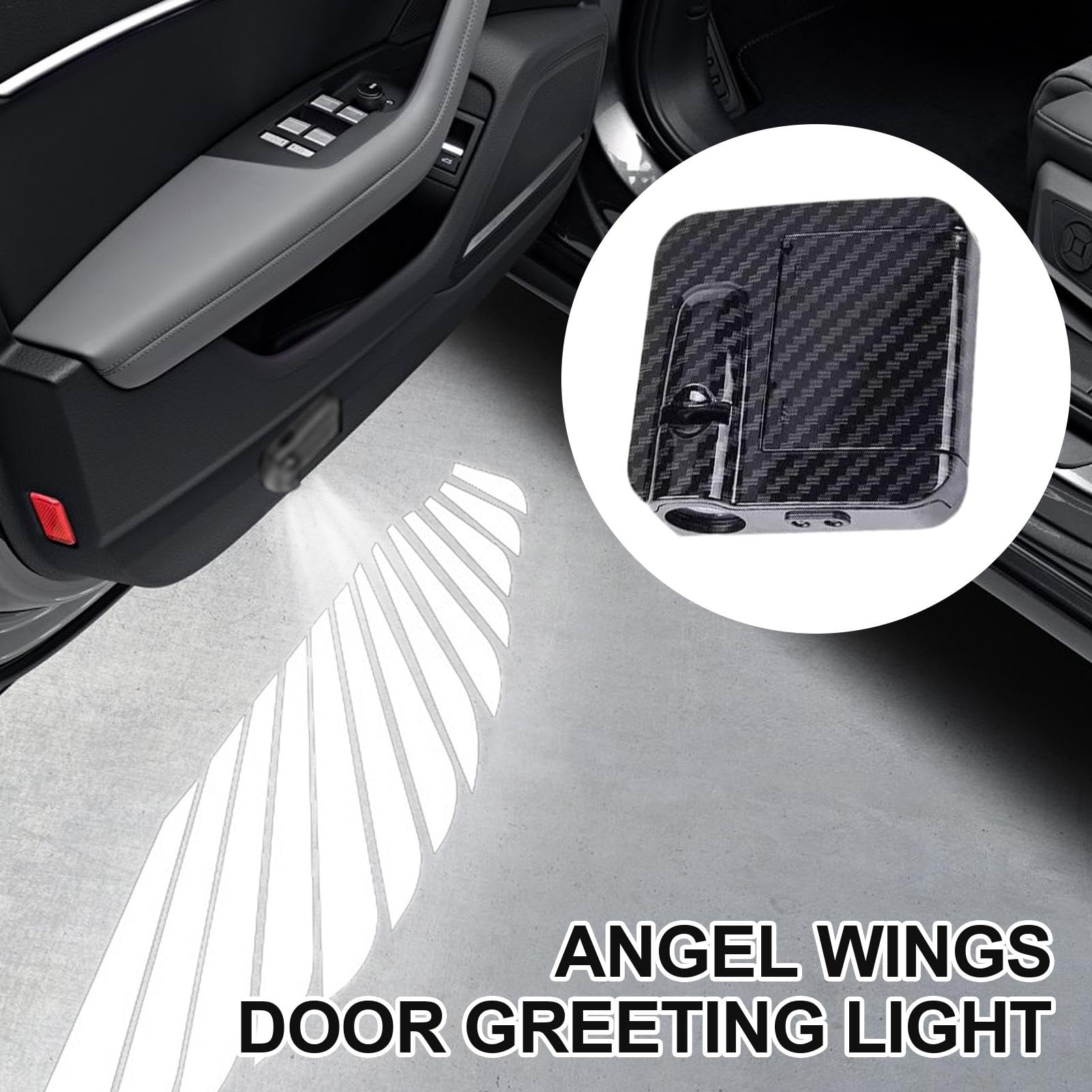 2 pares de luces de proyector de puerta de coche con alas de ángel, luces de charco de coche, luces inalámbricas de bienvenida para umbral de puerta de automóvil, luces de ambiente con proyector de