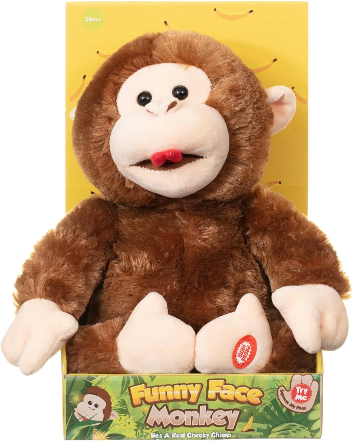 ajFunny Face Monkey Electronic Soft playing comfort sleeping style Toy