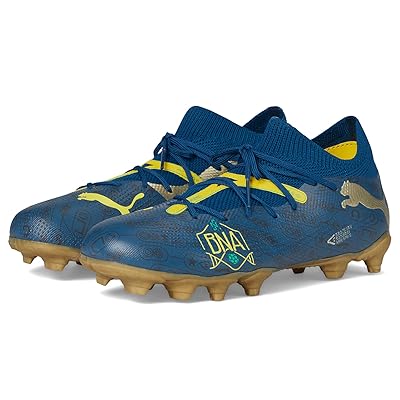 PUMA Kids Future Match Neymar Jr. (Little Kid/Big Kid) Kids Shoes Sailing Blue/Marine Blue/Pele Yellow/Grassy Green/Gold