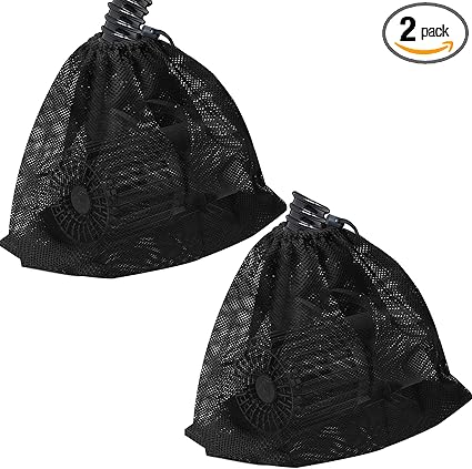 2 Pcs 12.2" x 15.9" Pump Barrier Bag, Pond Pump Filter Bag, Black Media Bag Large Pump Mesh Bag for Outdoor Water Ponds Filters (2Pcs-12.2"x 15.9")