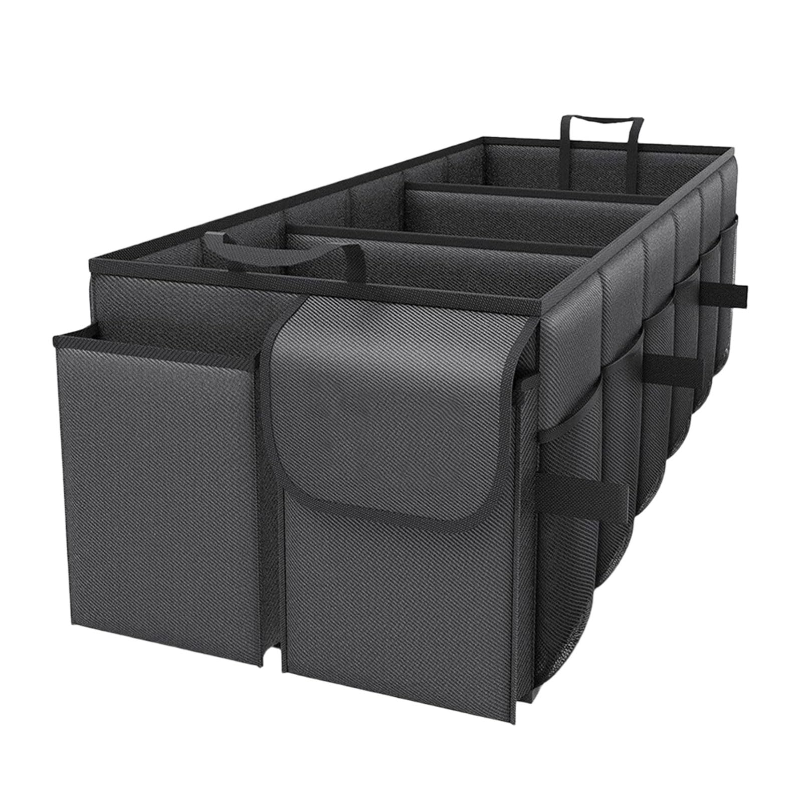 Shurhome Car Storage Box Car Trunk Organizers Foldable Automotive SUV Cargo Storage Tool with Pocket Multiple Compartment Waterproof Trunk Box