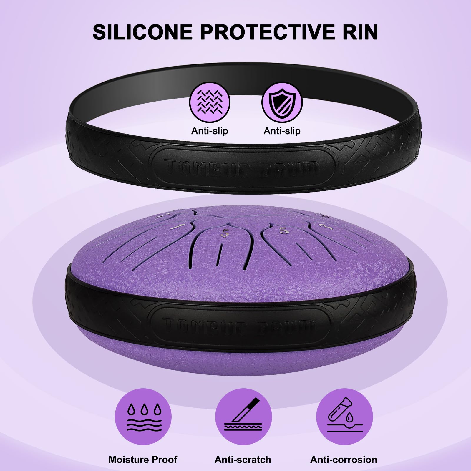UCAMP Tamburo Handpan,Steel Tongue Drum 6 Pollici,11 Note in Re maggiore,Strumento a Percussione con Bacchette,Borsa e Accessori,Ideale per Meditazione,Yoga e Lezioni di Musica per Principianti