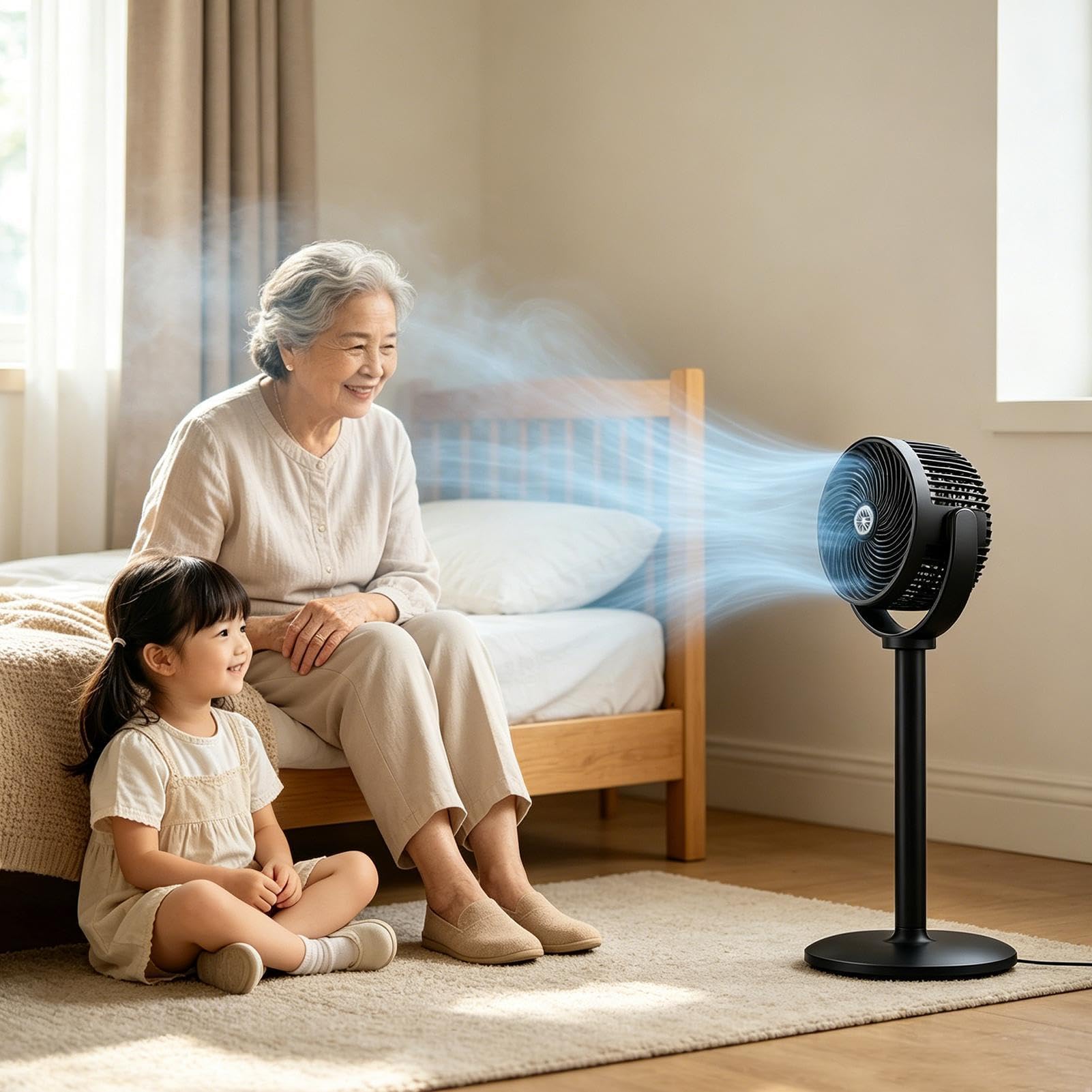Ventilatore a Piedistallo per Camera Raffreddamento e Altezza Regolabile | Ventilatore Circolatore per Uso Domestico Per Proprietari, Affittuari, Home Office, Camera Da , Garage, Officina, Apparta