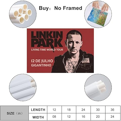 Miniatura 2 de Póster de música rock de LinKin Park, pintura artística, arte de pared estético, lienzo para decoración de dormitorio, 16 x 24 pulgadas (15.7 x 23.6