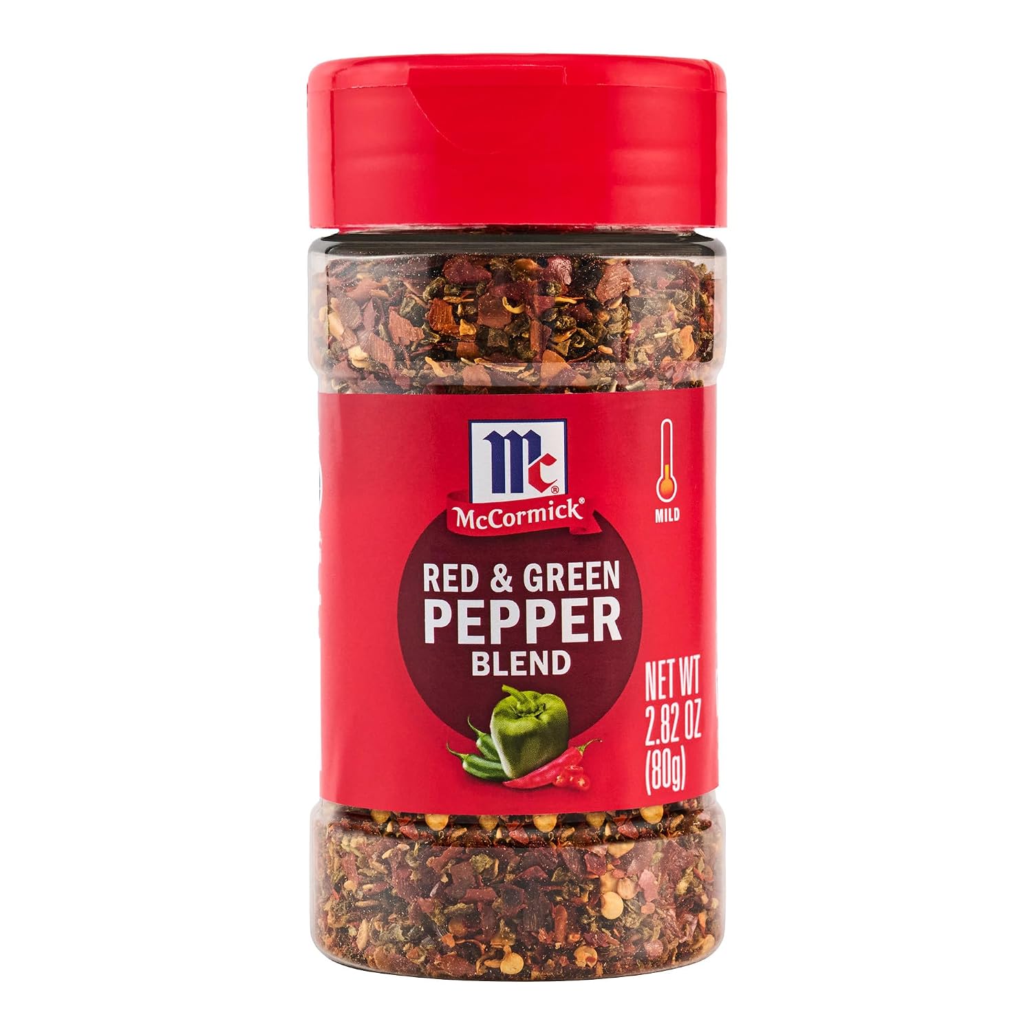 McCormick Seasoning Blend, Red & Green Pepper, Mildly Spicy Seasoning Featuring Red Peppers, Jalapeño Peppers, Green Bell Peppers & Sweet Chili Flakes for Flavoring Your Favorite Dishes, 2.82 oz