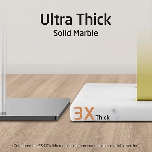 Miniatura 3 de KES Toallero de pie con base de mármol, toallero de 2 niveles para suelo de baño, diseño estable mejorado, toallero en forma de T, dorado, acero