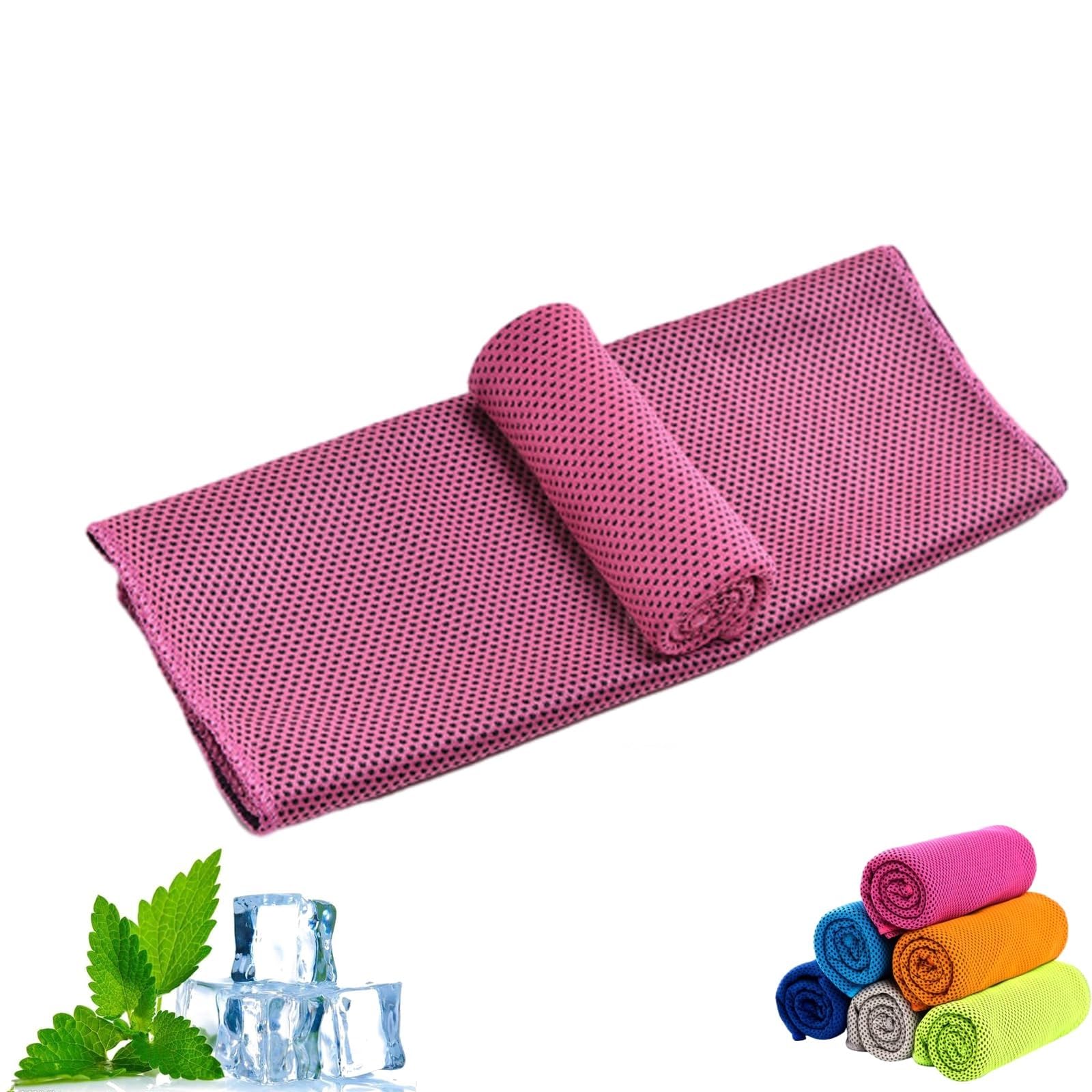 Ice Towel, 100×30 Cm Instant Cooling Towel for Neck & Face, Soft Breathable Microfibre Cold Rag, Reusable Heat Relief Towel for Gym Yoga Running Camping & Hot Weather (Red)