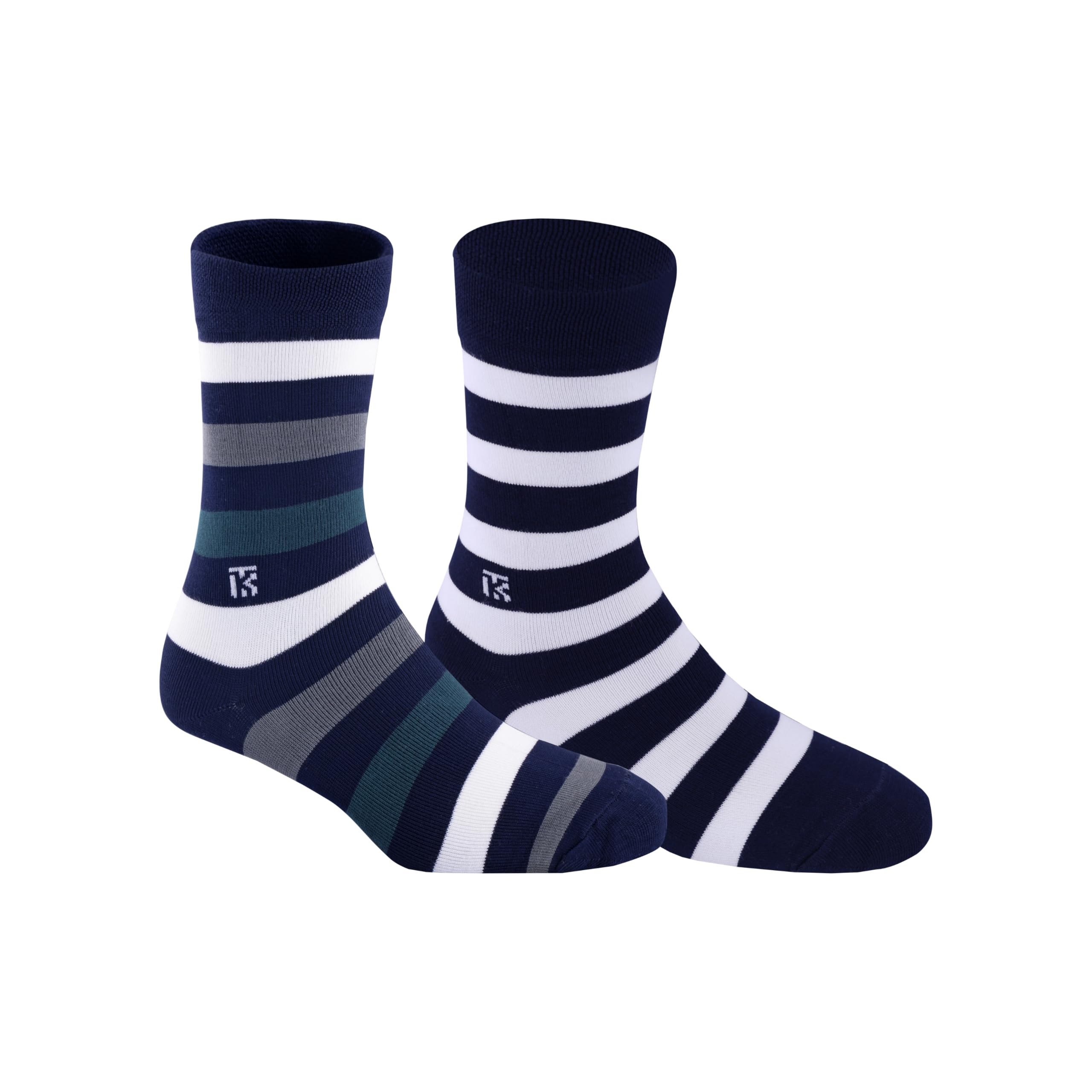 kikitoes Fun Fusion Duo Bamboo Crew Socks | Odour-Free and Breathable | Comfortable Formal Casual Office Daily Mens Wear | 4x Softer than Cotton-picture-30
