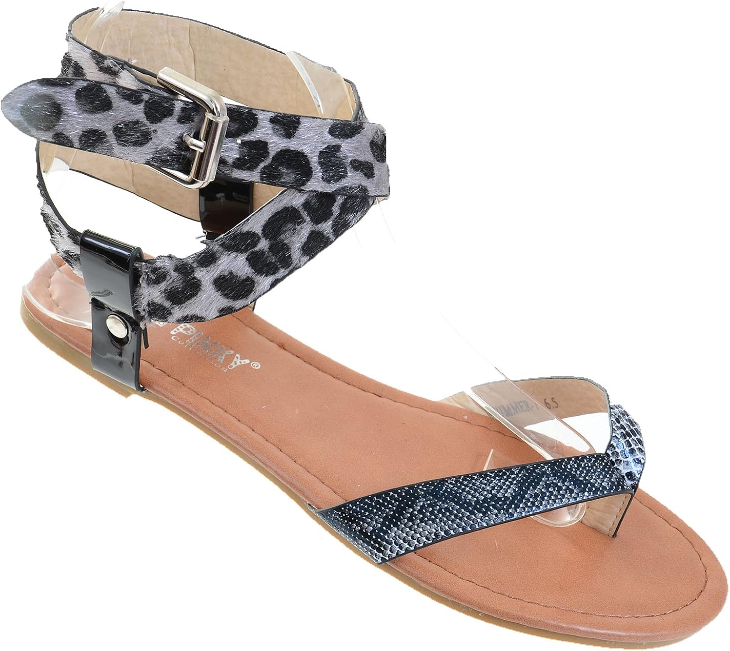 leopard criss cross sandals