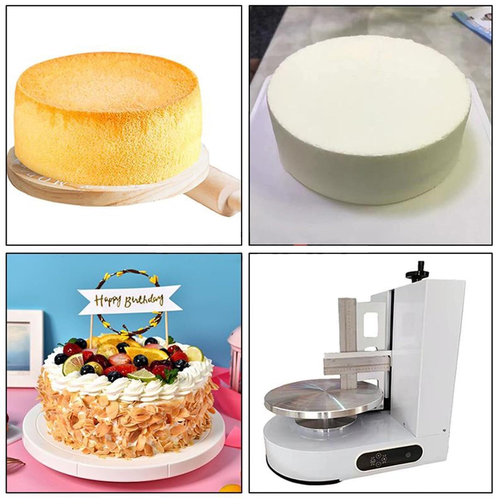 Máquina for Untar Crema for Pasteles, raspador Ajustable for Untar Crema for Pasteles de 4 a 12 Pulgadas, Acero Inoxidable 304, Rosa, Rosa