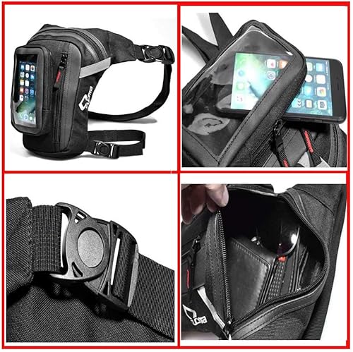 Miniatura 3 de Bolsa multiusos para motocicleta bolsa Oxford con patas de caída bolsa para muslos de motocicleta bolsa para teléfono con pantalla táctil para