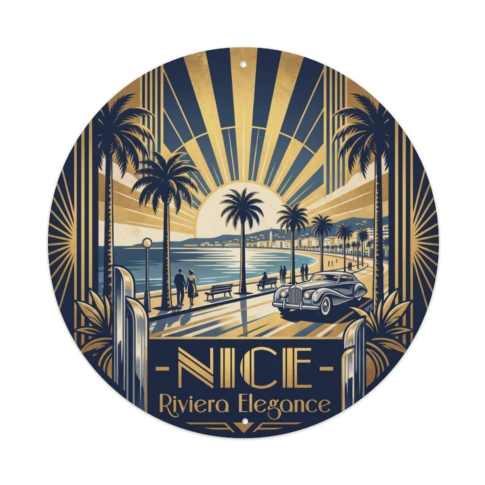 Fqnyr Style Vintage Travel Riviera Elegance France Metal Tin Sign