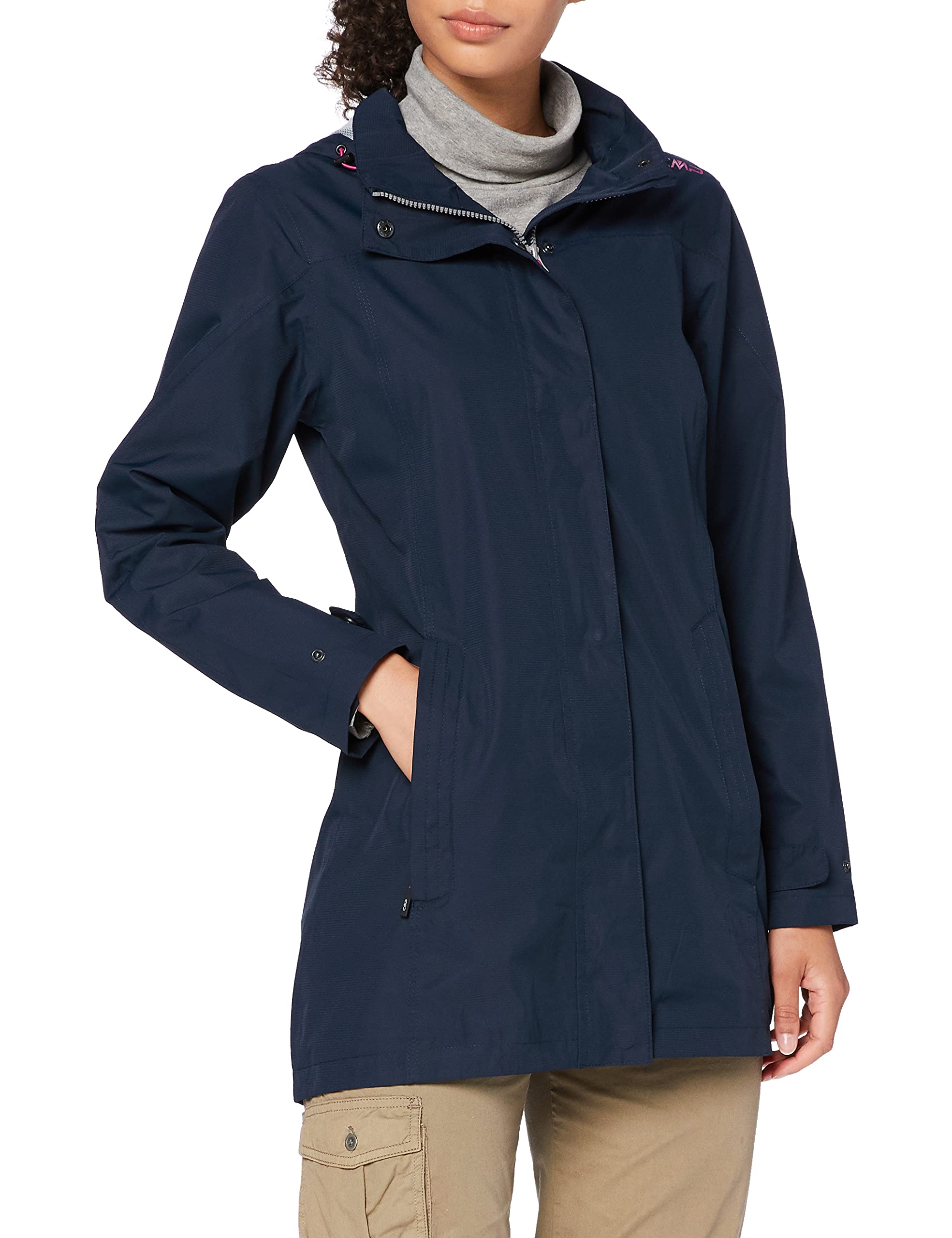 CMP Windproof Long Hooded Jacket, Blue, D40