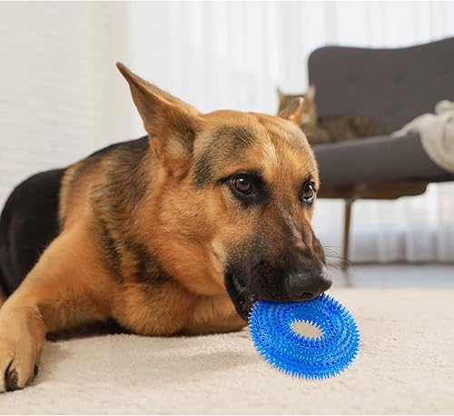 Miniatura 7 de Andiker Juguete chirriante para perro, juguetes masticables seguros de TPR para rechinar los dientes y limpiar los perros, juguetes para mejorar la